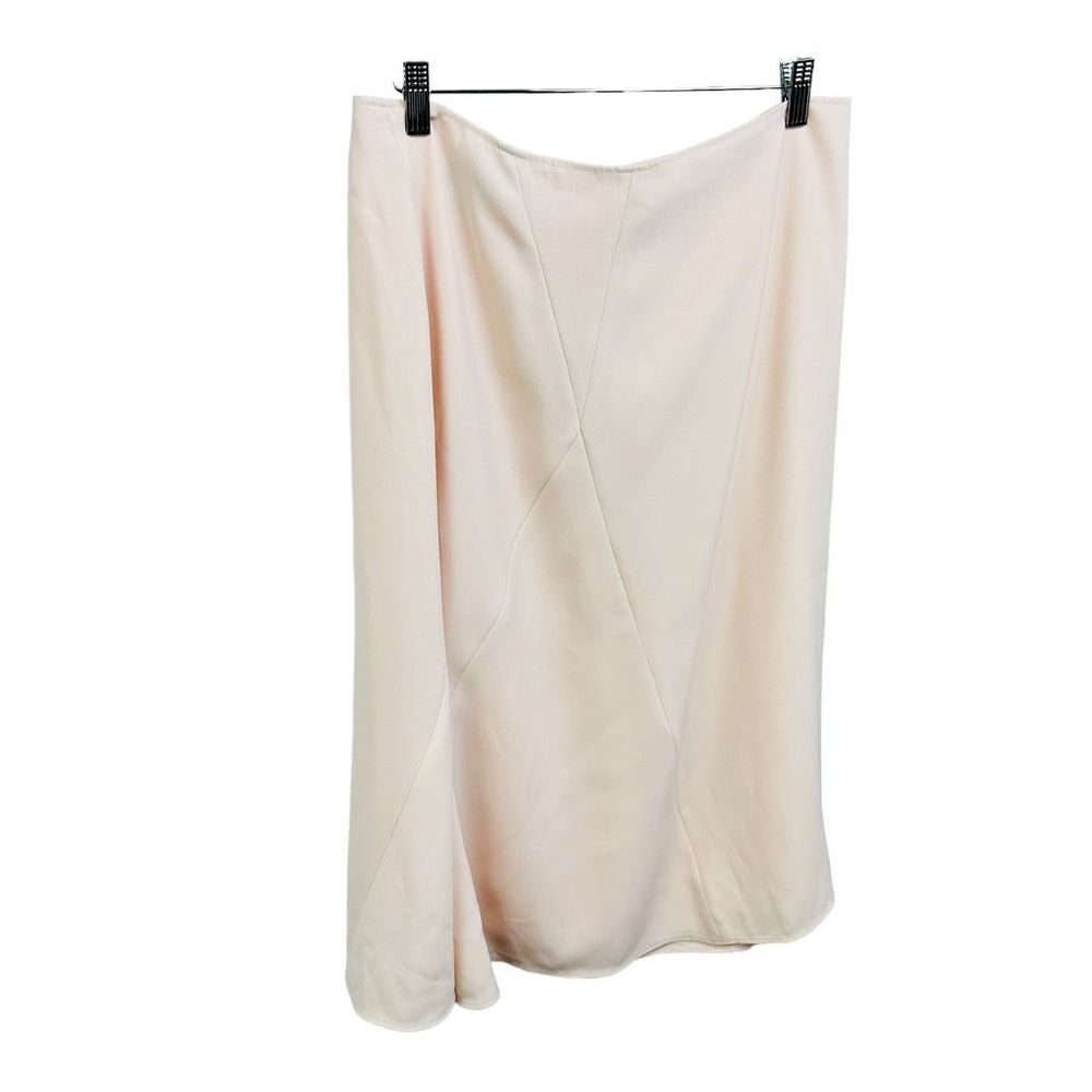 Calvin Klein Blush Pink Draping Business Casual Career Midi Skirt Italy Size 10
